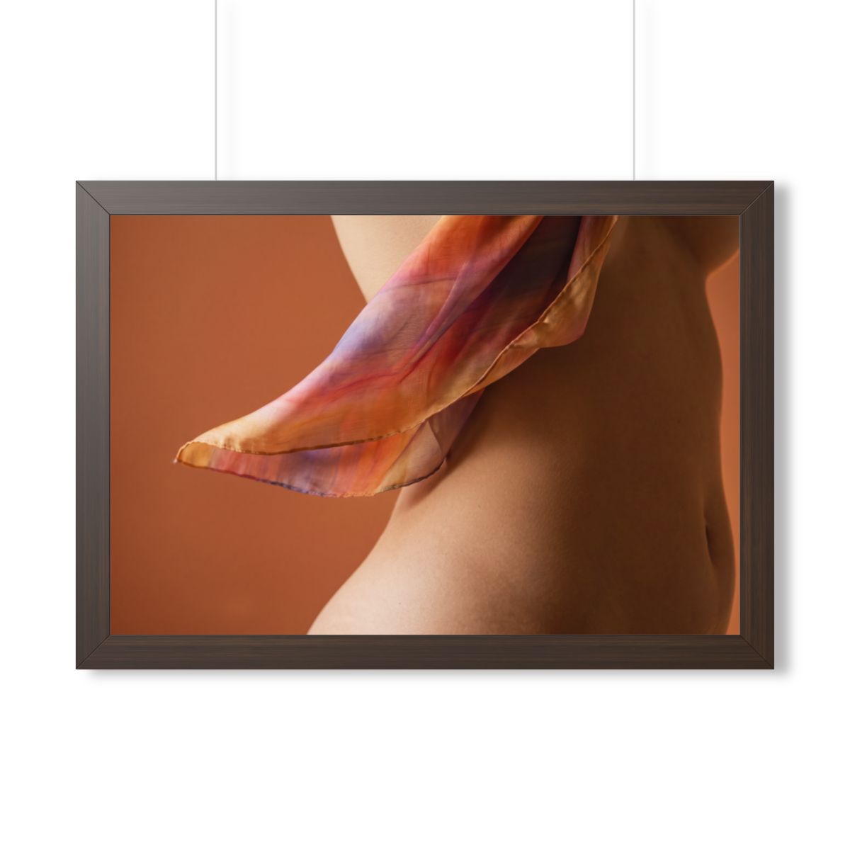 Framed Horizontal Poster - Ethereal Silk Rest — Walnut... |...