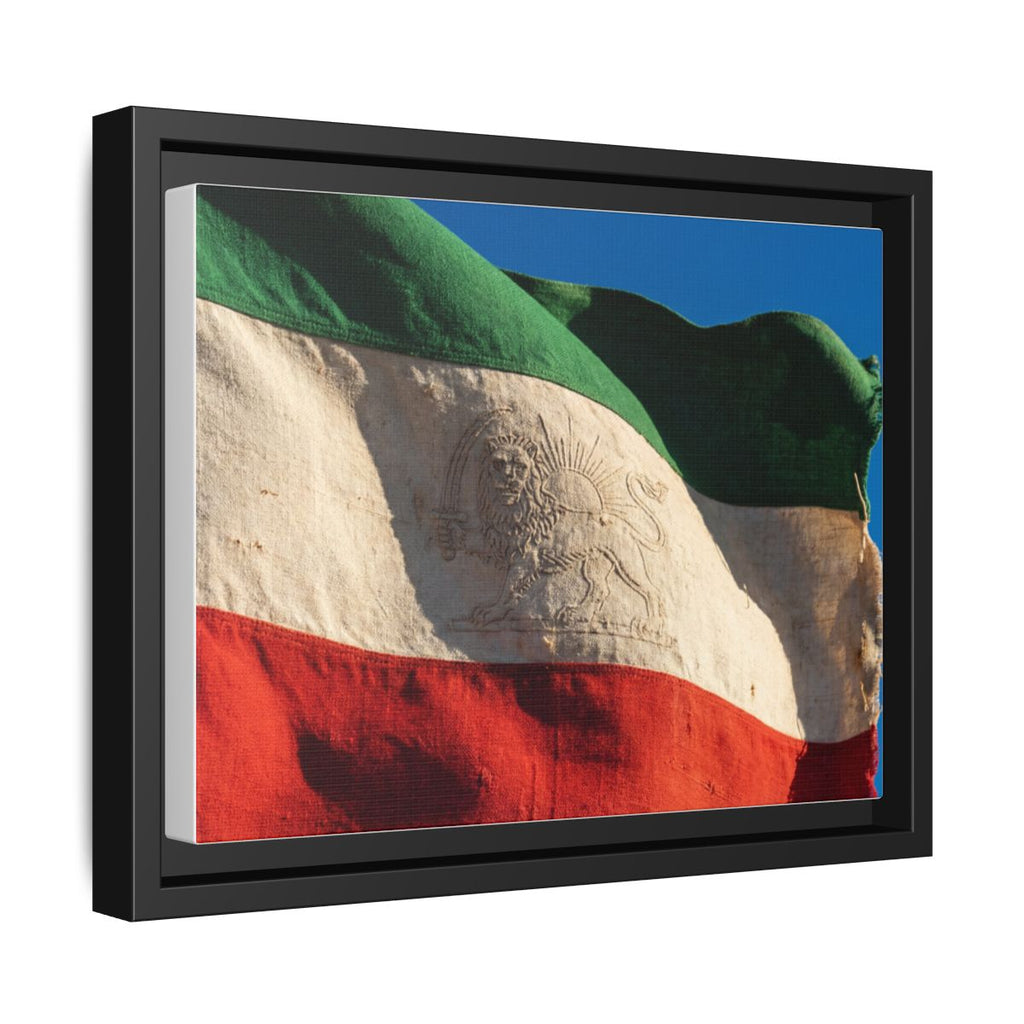 Framed Canvas Art - Distressed Flag — Black / 1.25"