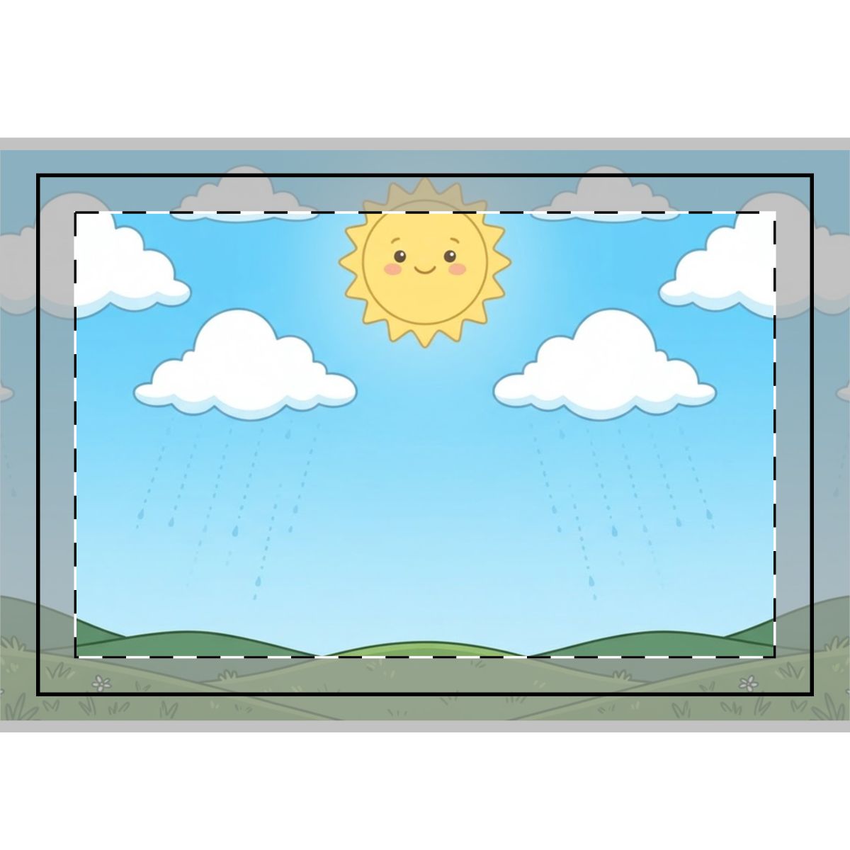 Hand Flag - Playful Sun and Rolling Hills Meadow... |...