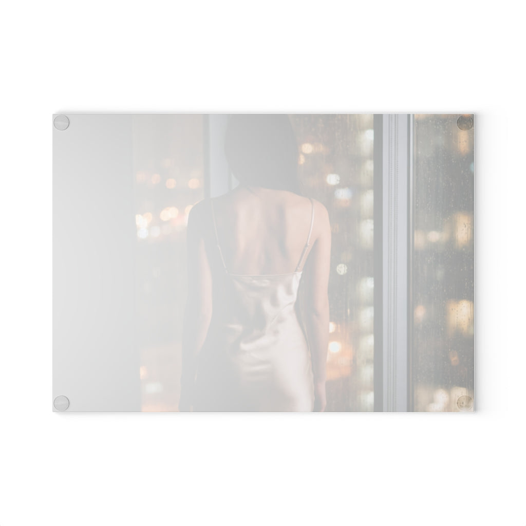 Glass Cutting Board - Cinematic City Glow