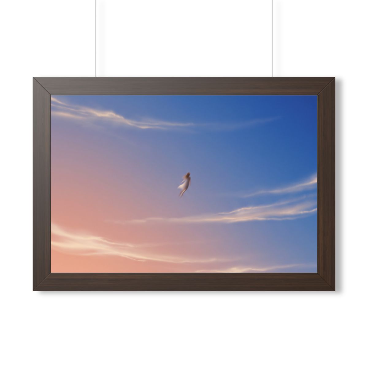 Framed Horizontal Poster - Horizon Sky Calm — Walnut (14×11...