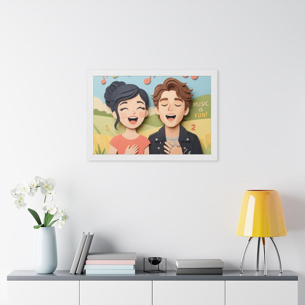 Framed Horizontal Poster - Harmony Horizon — White (14×11......