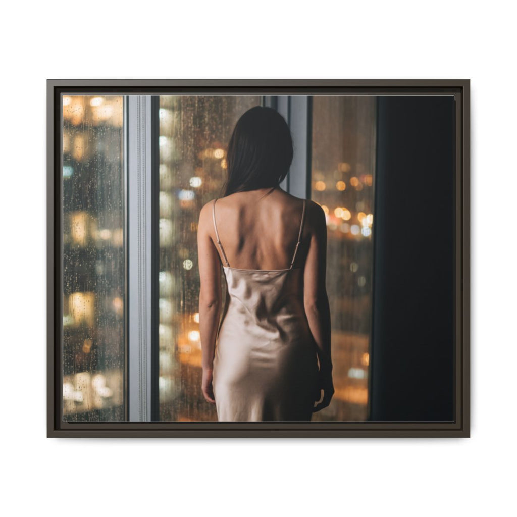 Framed Canvas - Midnight Rain Masterpiece — Espresso / 1.25"