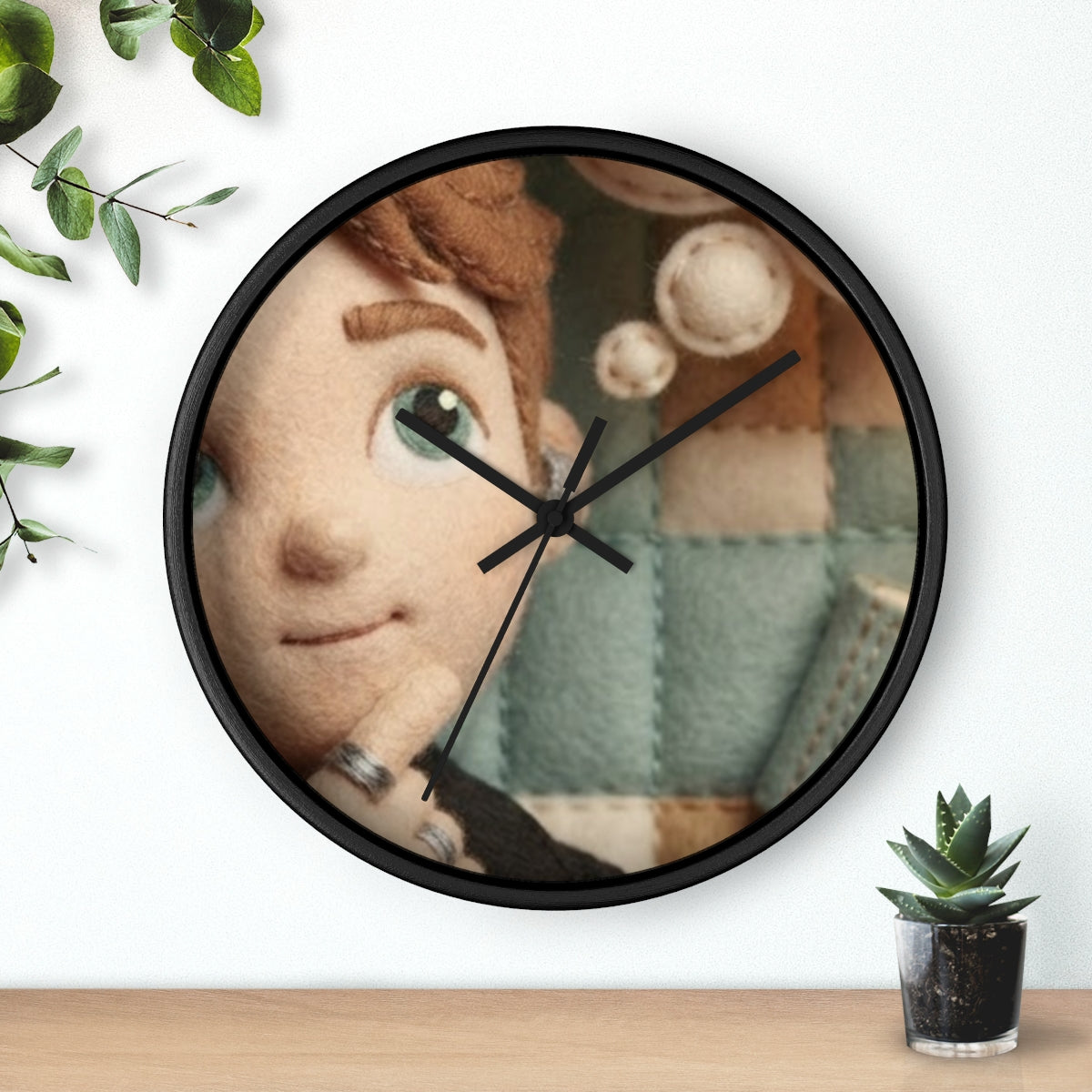 Wall Clock - Counting Dreams Felt Boy Art | Echovira Gallery