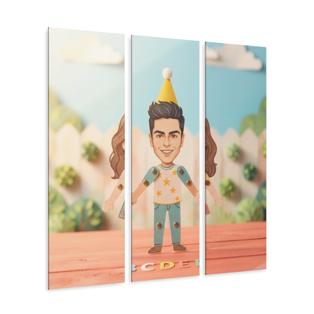 Acrylic Prints Triptych - Paper Puppets — Portrait |...