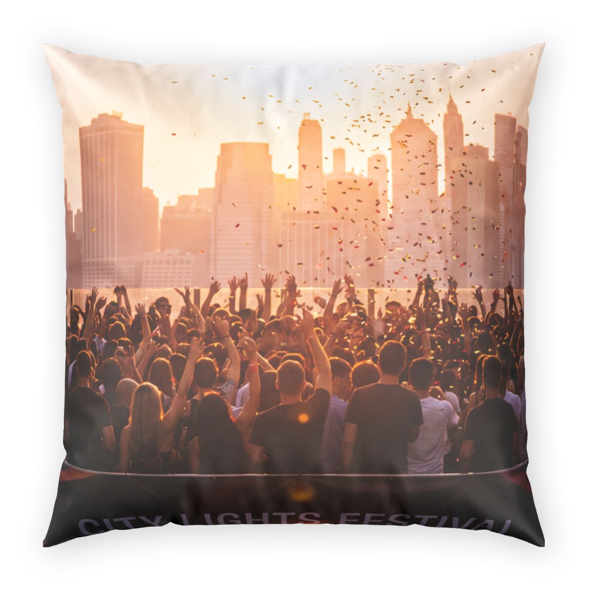 Poly Velvet Pillow - City Lights Festival | Echovira Gallery