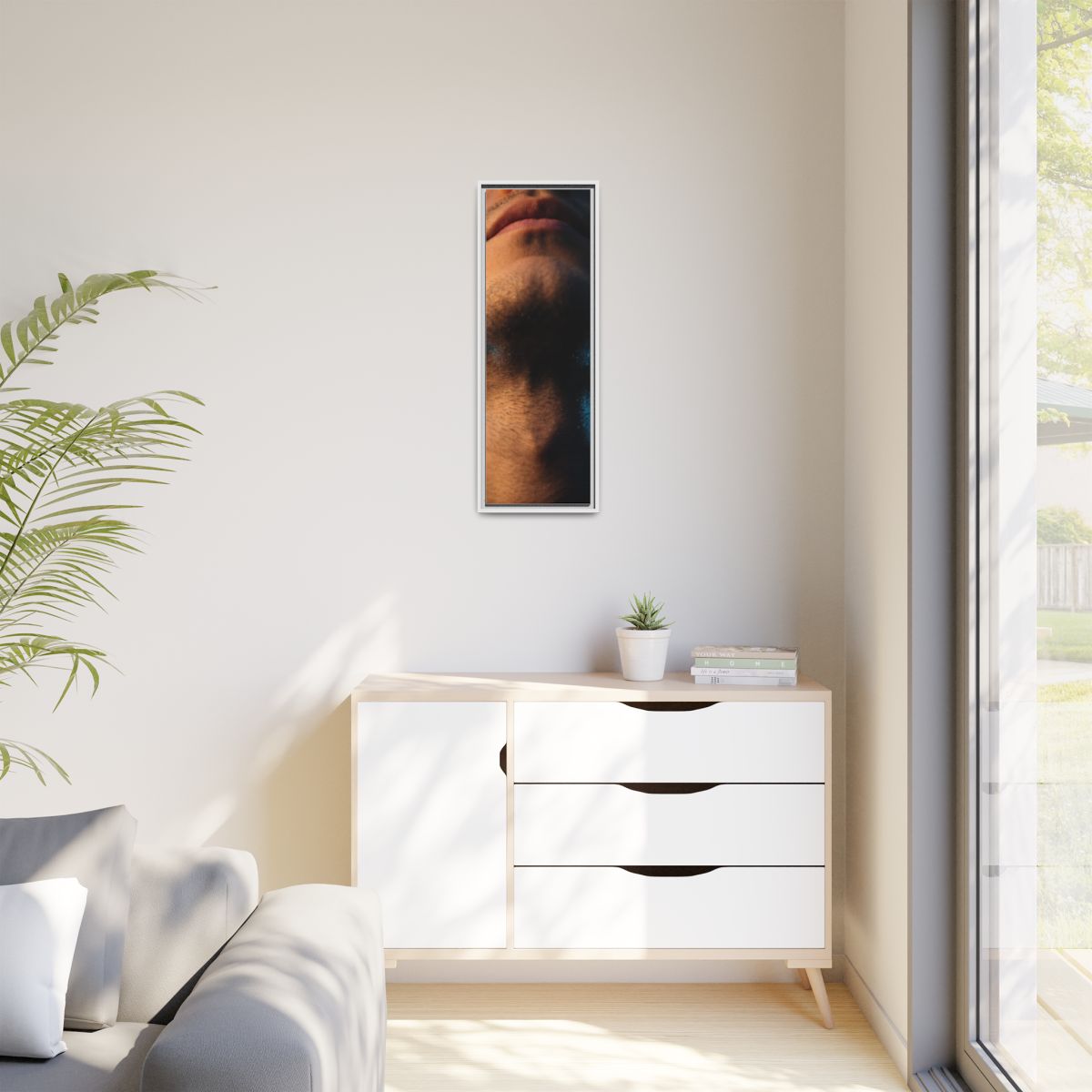 Matte Canvas, Framed - Neon Shadows Cinematic Portrait Art...