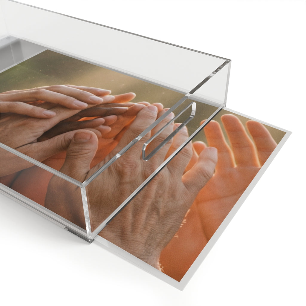 Acrylic Serving Tray - Golden Rays of Unity Wall Art |...