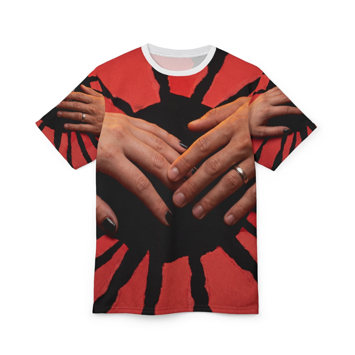 Men's Cut & Sew Tee - Crimson Solstice | Echovira Gallery