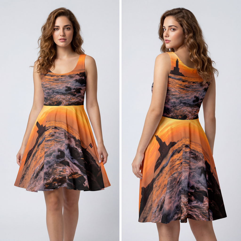 Women's Skater Dress - Golden Coast