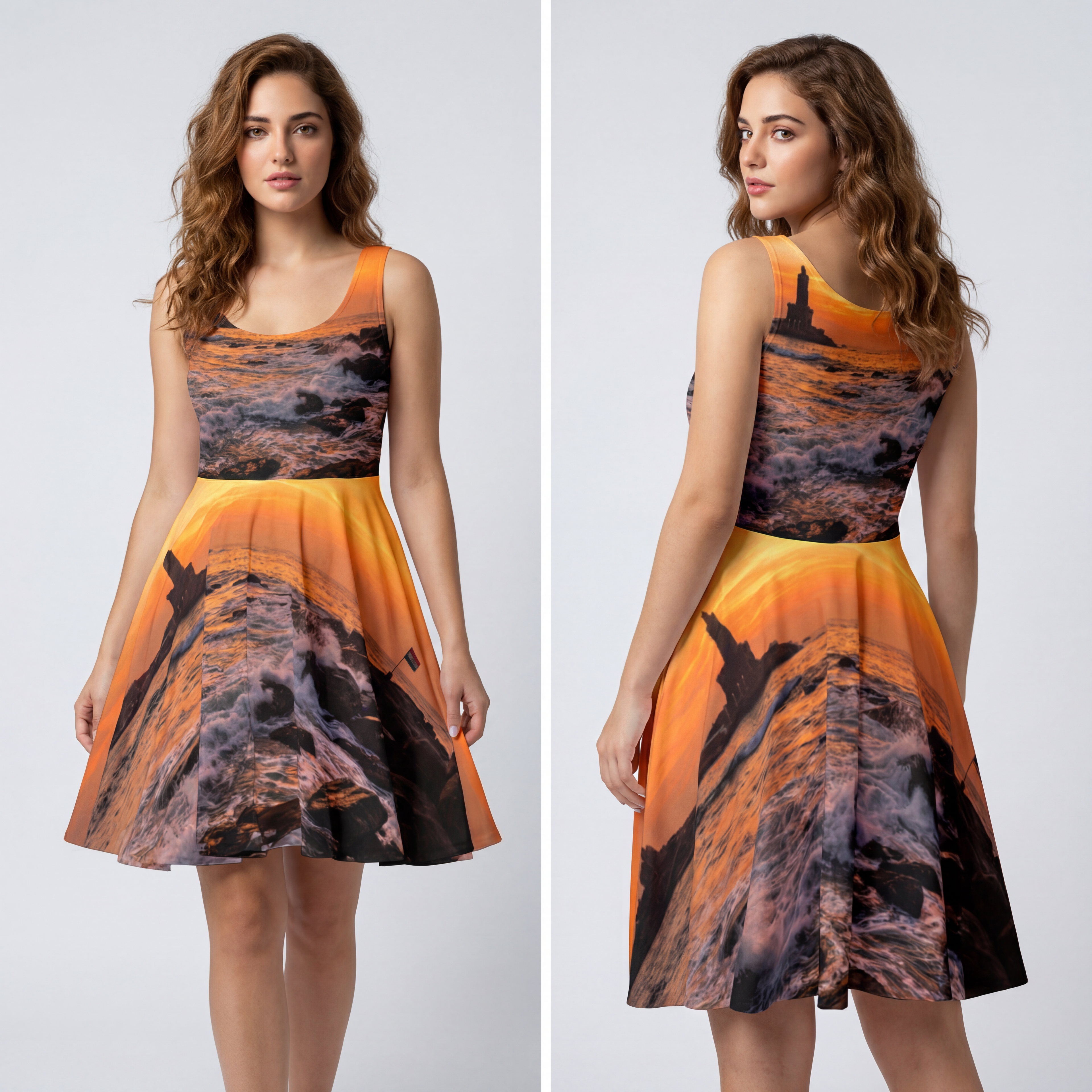 Damen-Skaterkleid – Goldene Küste