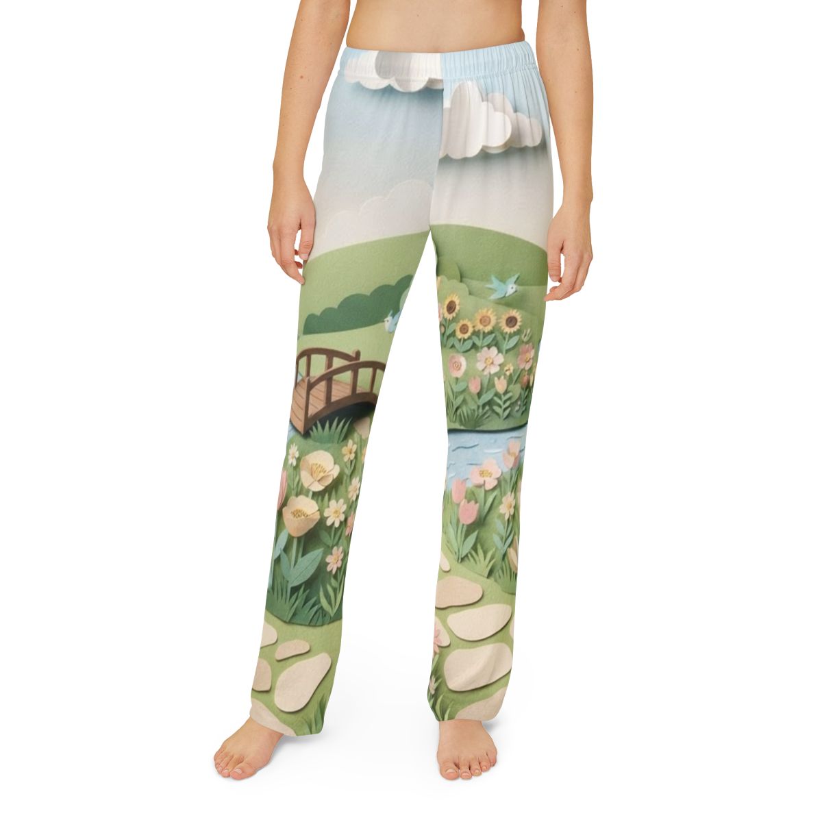 Kids Lounge Pants - Sunny Paper Meadow | Echovira Gallery