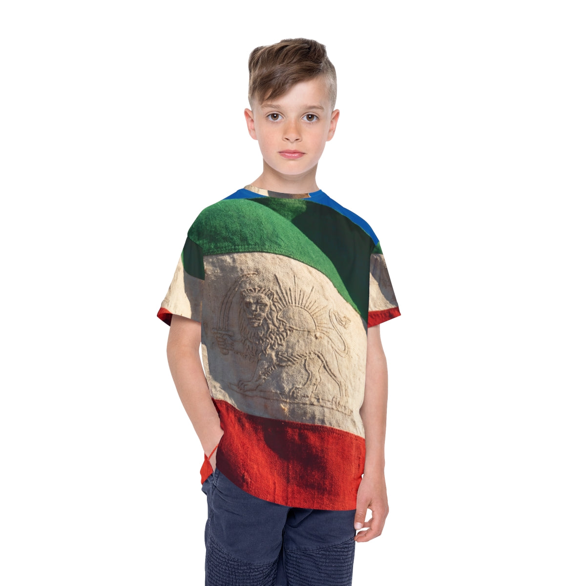 Kids Sports Jersey - Vintage Persian Lion and Sun Heritage...