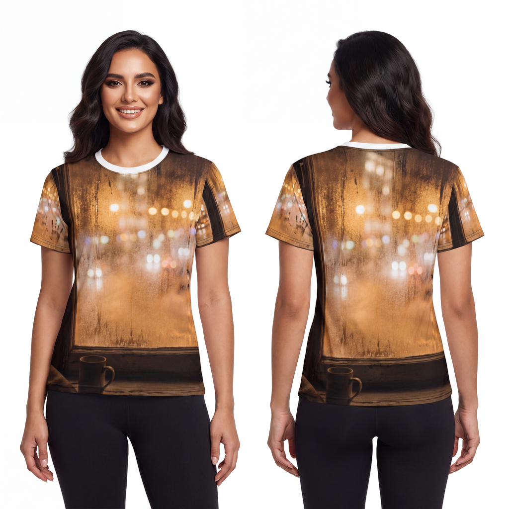 Unisex Cut & Sew Tee - Amber Rain Vista | Echovira Gallery