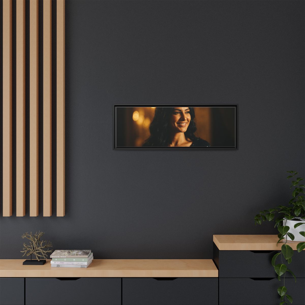 Framed Canvas Art - Golden Glamour — Black / 1.25"