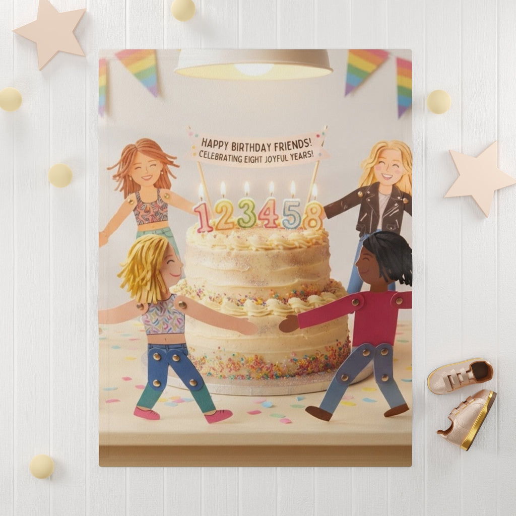 Soft Fleece Baby Blanket - Joyful Friends Birthday... |...