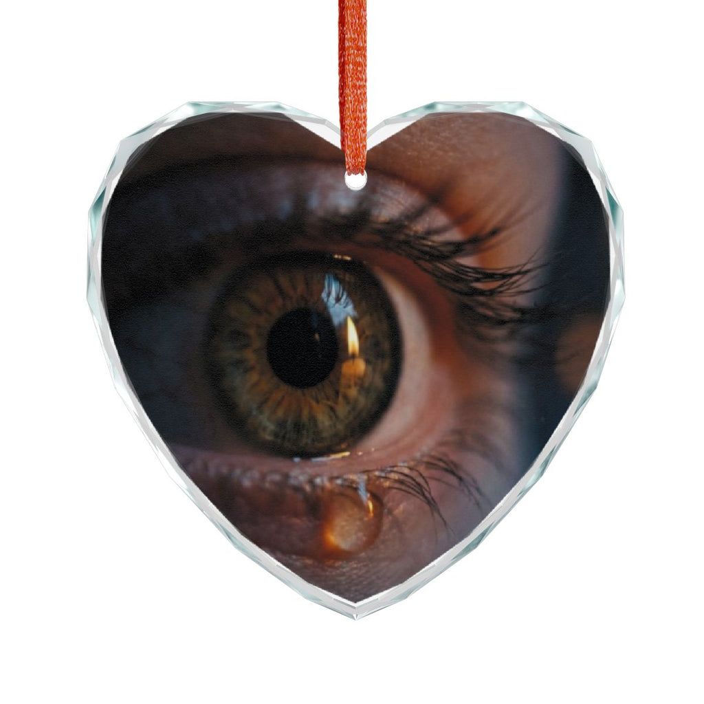 Crystal Glass Ornament - Golden Reflection Eye Art Print |...