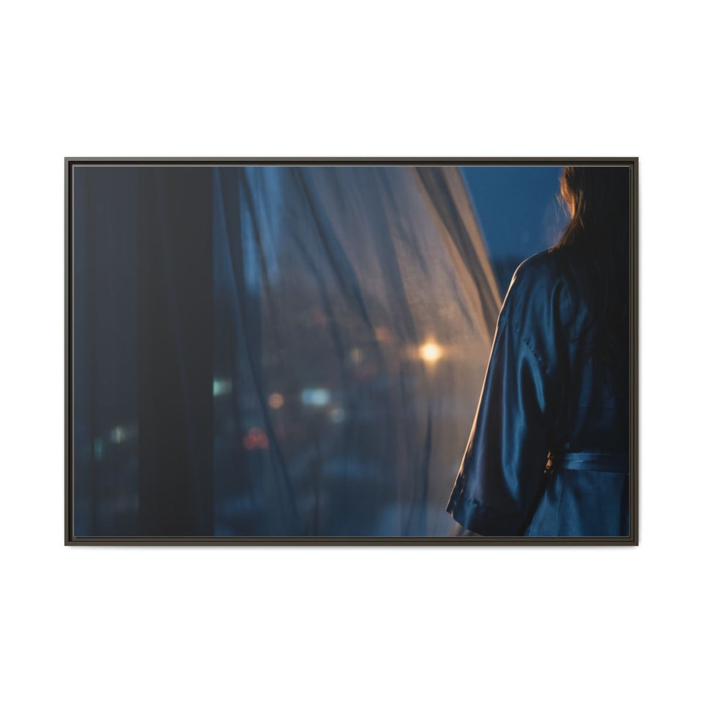 Matte Canvas, Framed - Nocturnal Solitude Silhouette —... |...