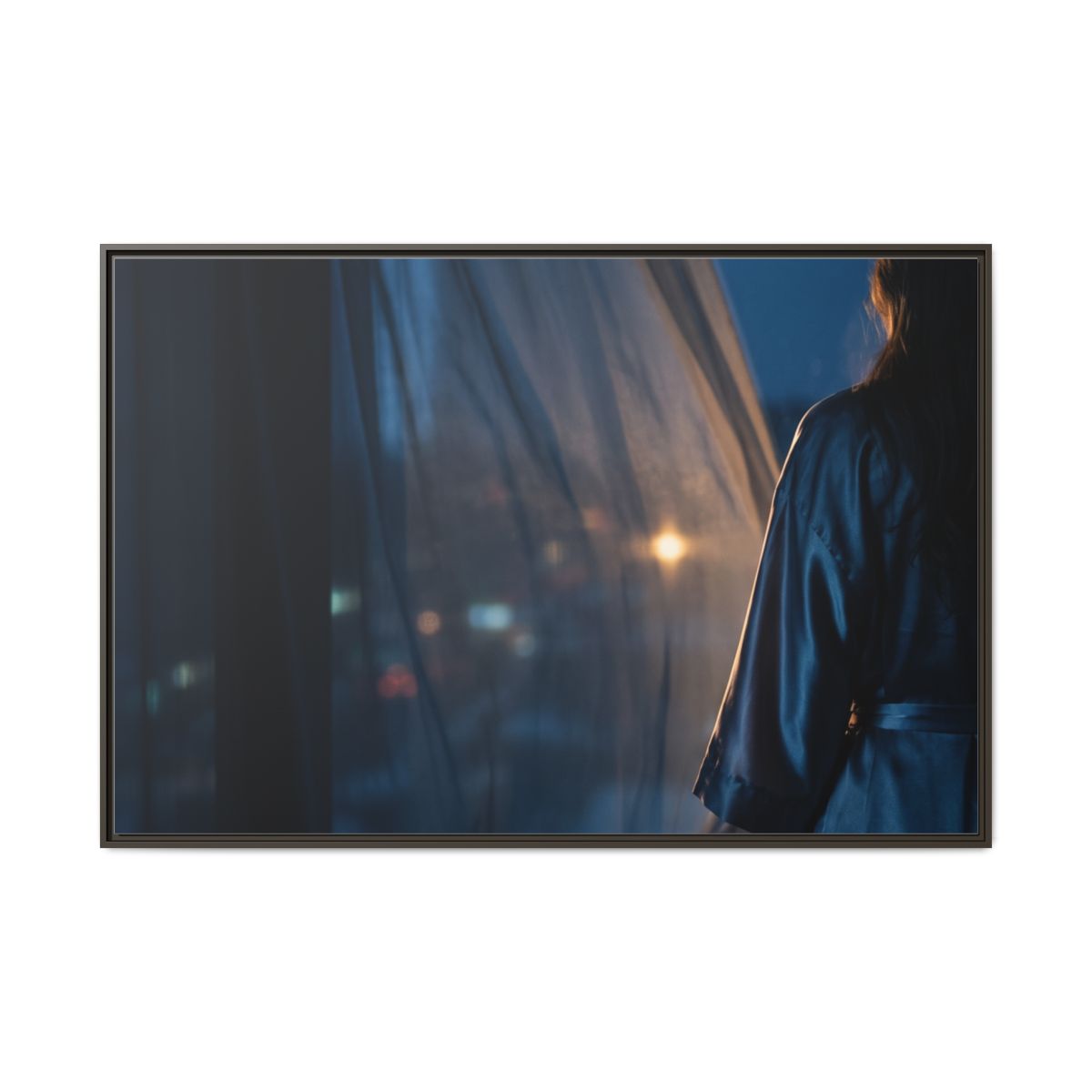 Matte Canvas, Framed - Nocturnal Solitude Silhouette —... |...