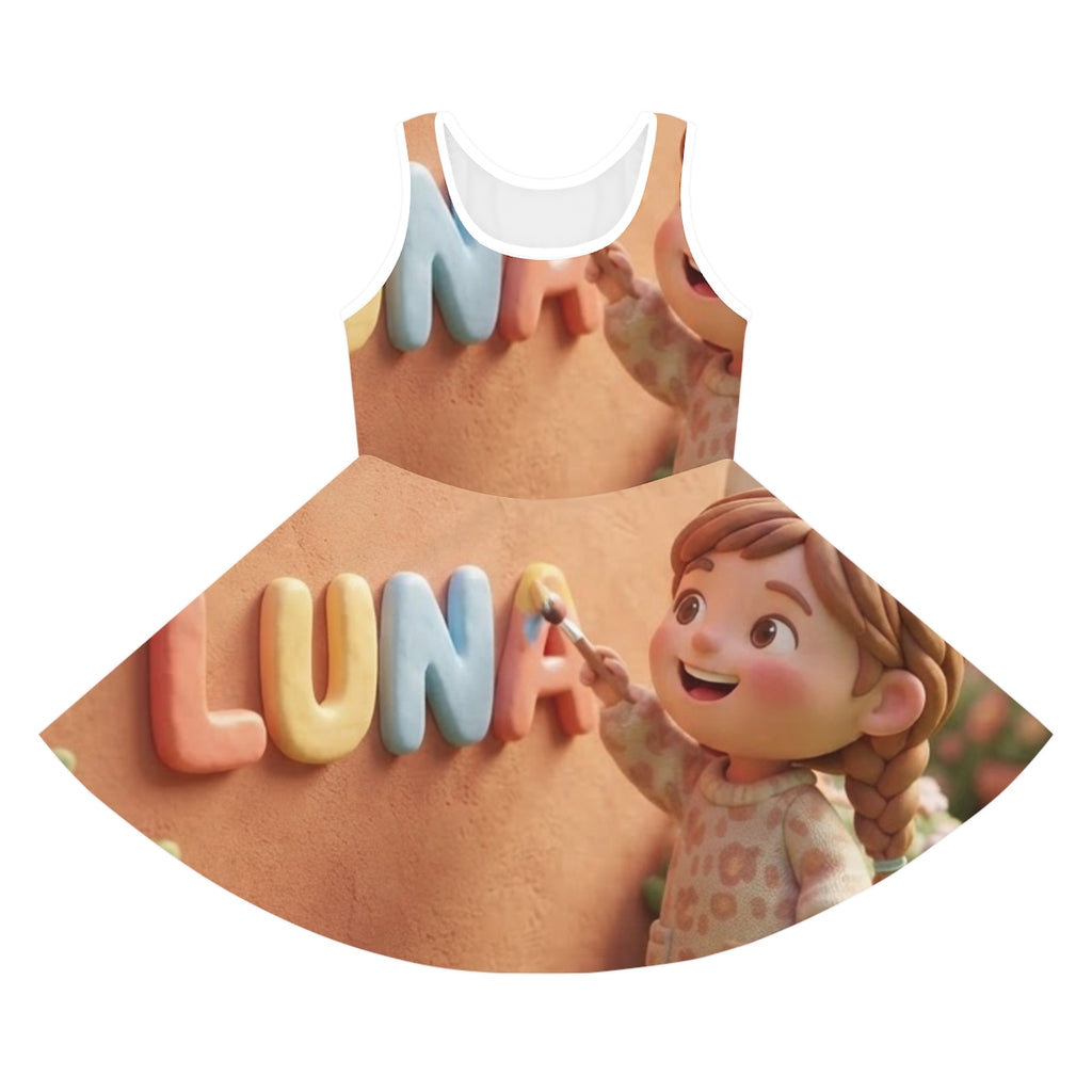 Girls' Sleeveless Sundress - Luna Sunshine Garden | Echovira...