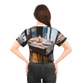 Crop Tee - Bistro Romance Fitted Top | Echovira Gallery