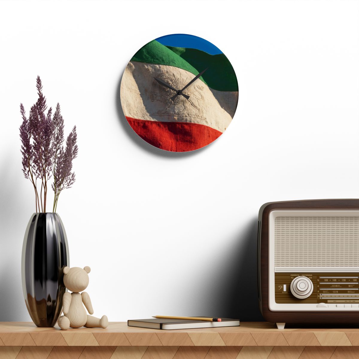 Acrylic Wall Clock - Vintage Persian