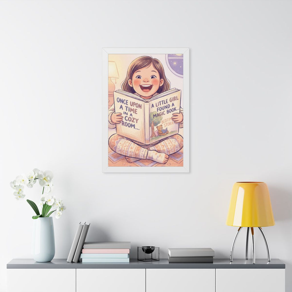 Framed Vertical Poster - Storytime — White (11×14, 12×16......