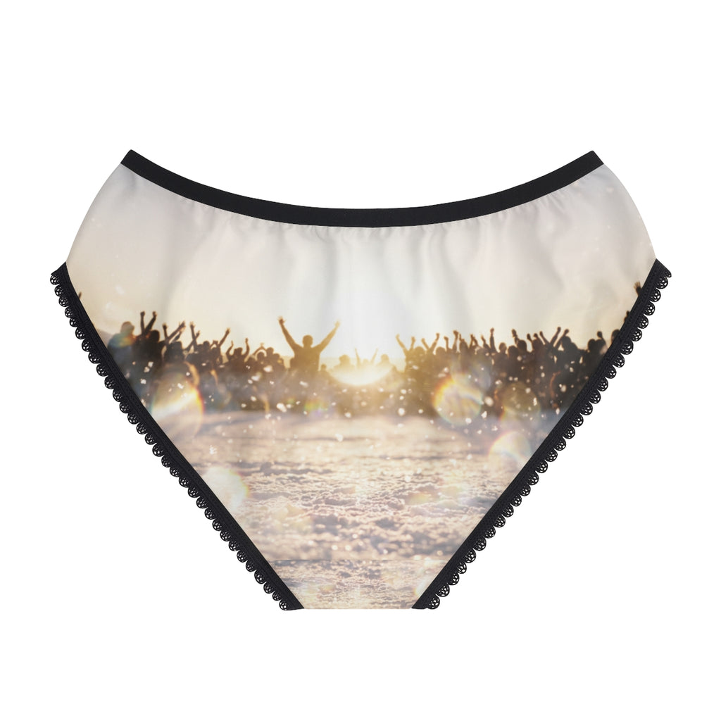 Women's Briefs with Golden Hour Crowd Art