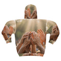 Unisex Zip Hoodie - Golden Rays of Unity Wall Art | Echovira...