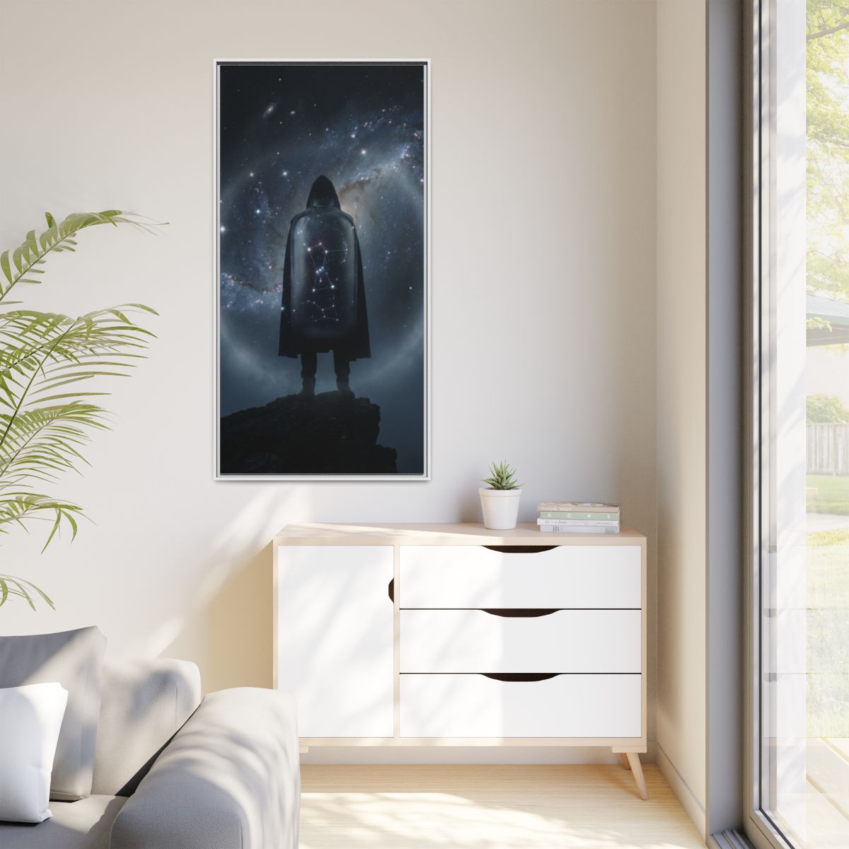 Matte Canvas, Framed - Cosmic Sentinel Orion Constellation...