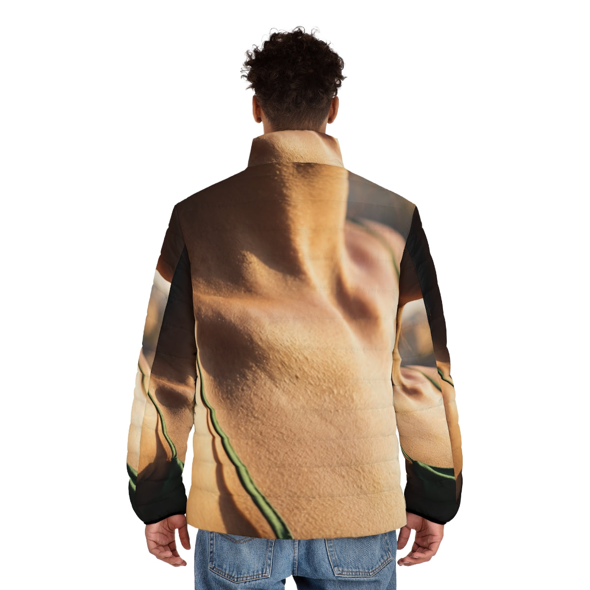 Men's Puffer Jacket - Golden Hour - Emerald Sunset Coat |...