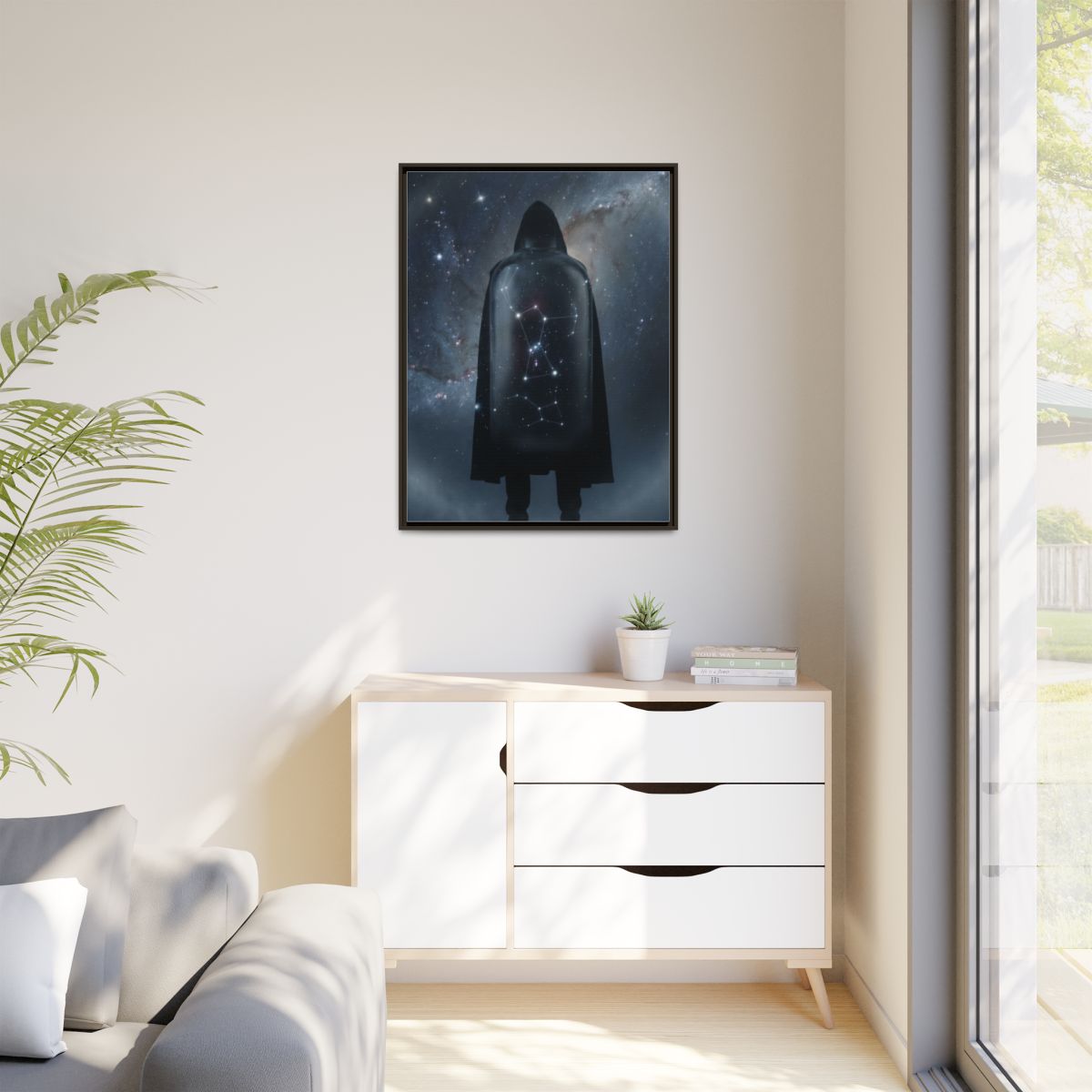 Matte Canvas, Framed - Cosmic Sentinel Orion Constellation...