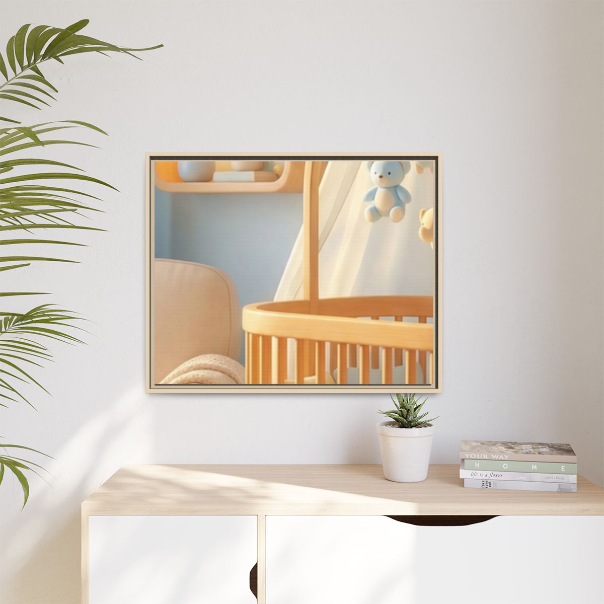 Matte Canvas, Framed - Dreamy Serene Nursery Art — Natural /...