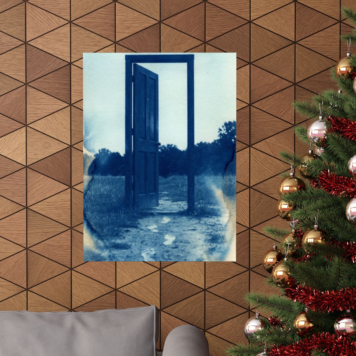 Matte Vertical Poster - Cyanotype Gate (8×10 & 36×54) |...
