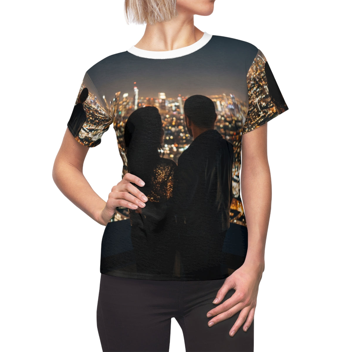Women's Cut & Sew Tee - Midnight Skyline | Echovira Gallery