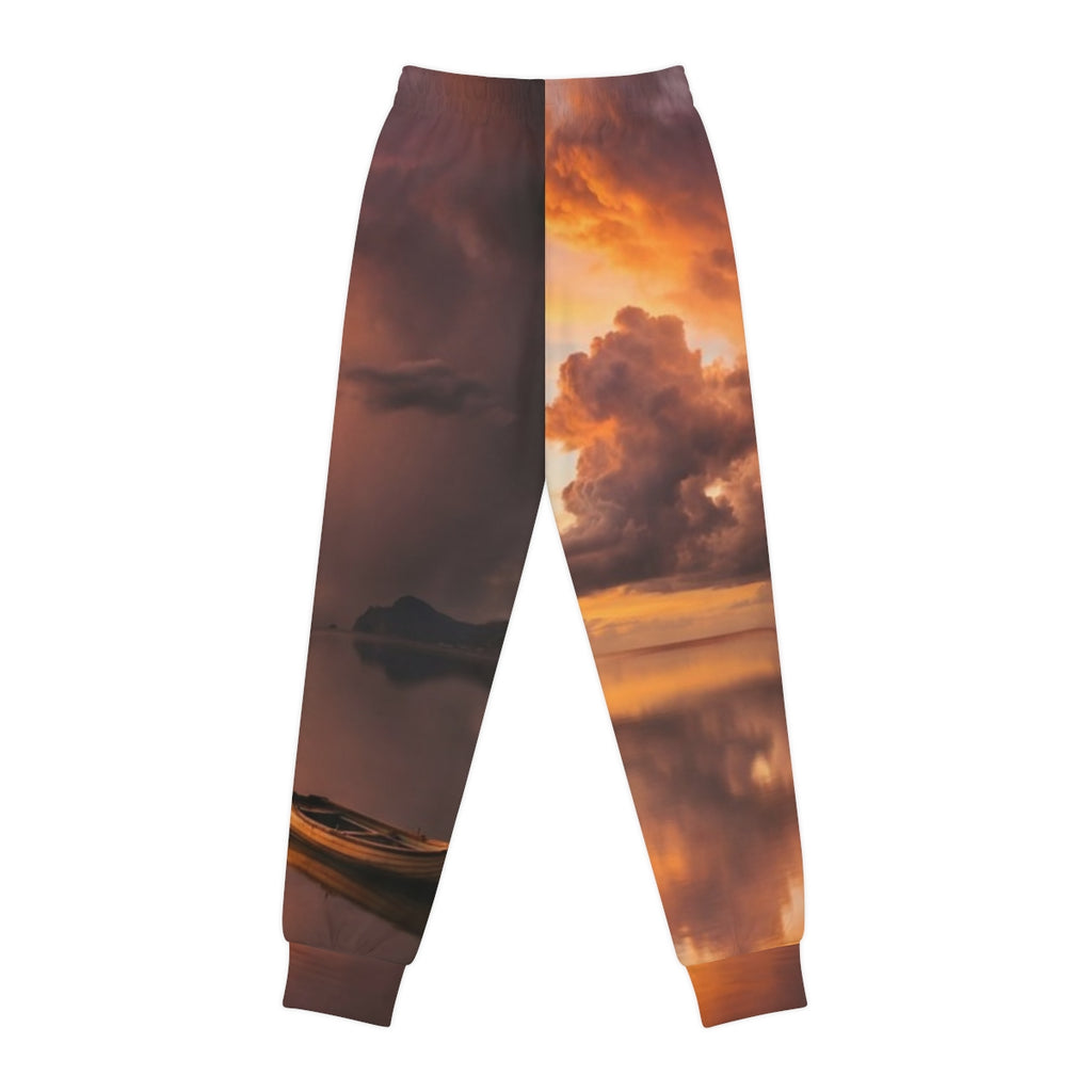 Youth Joggers - Solitary Boat at Sunset Art Print | Echovira...