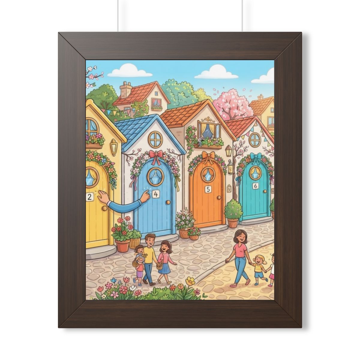 Framed Vertical Poster - Storybook Lane Gateway — Walnut......