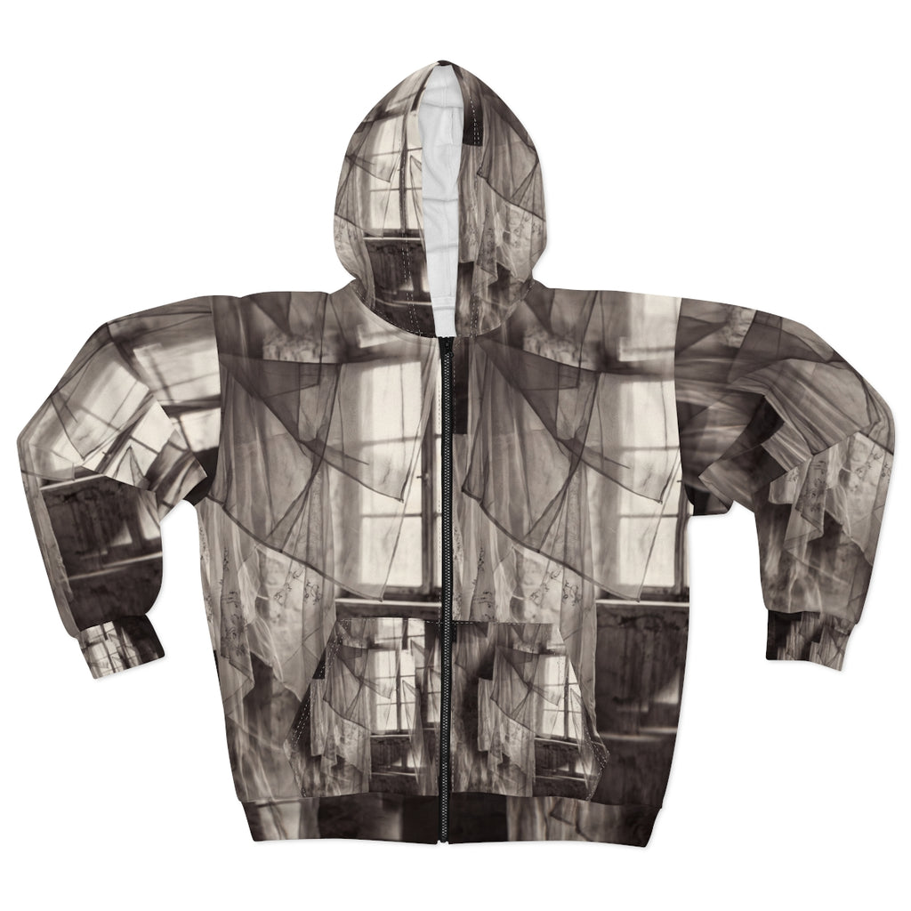 Men's Zip Hoodie - Spectral Veils | Echovira Gallery