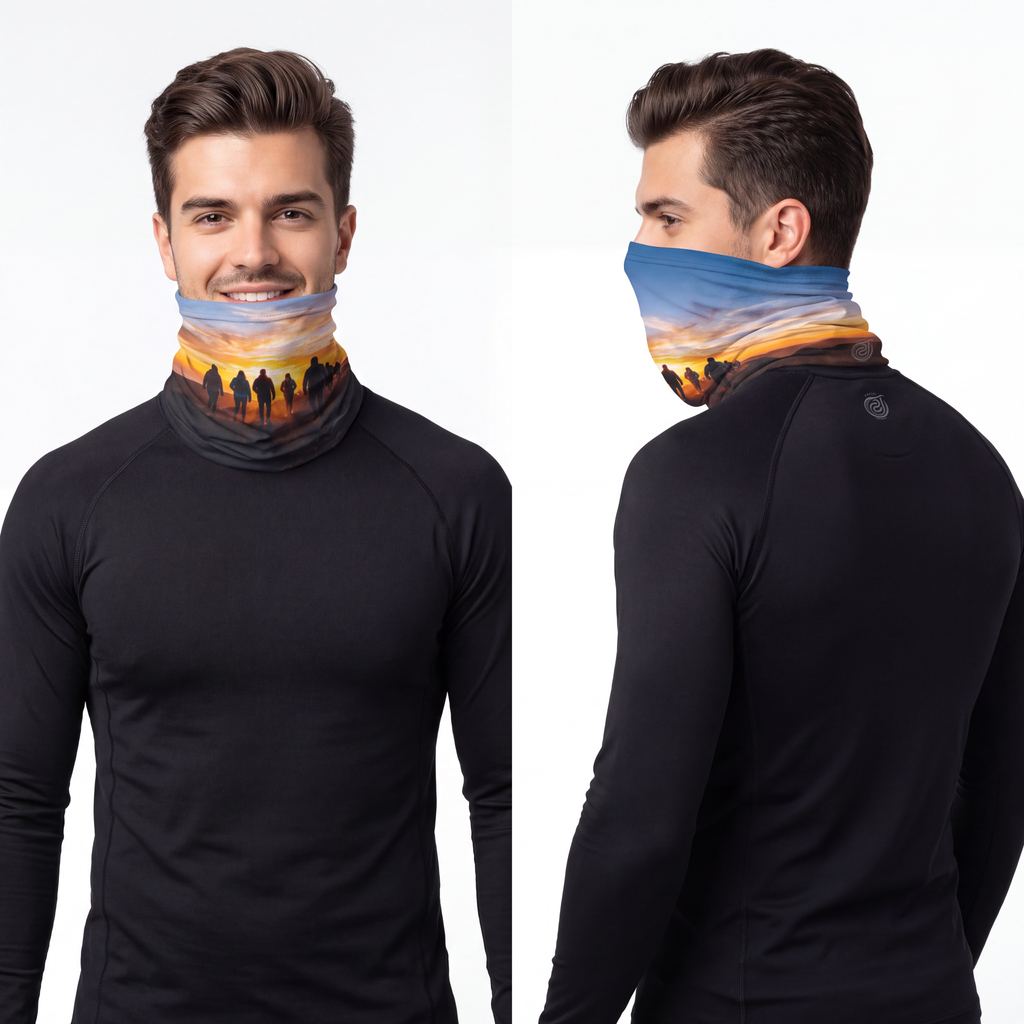 Men's Neck Gaiter - Sunset Mountain Trail | Echovira Gallery