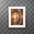 Fine Art Prints - Golden Fractures Shattered Glass Art —......