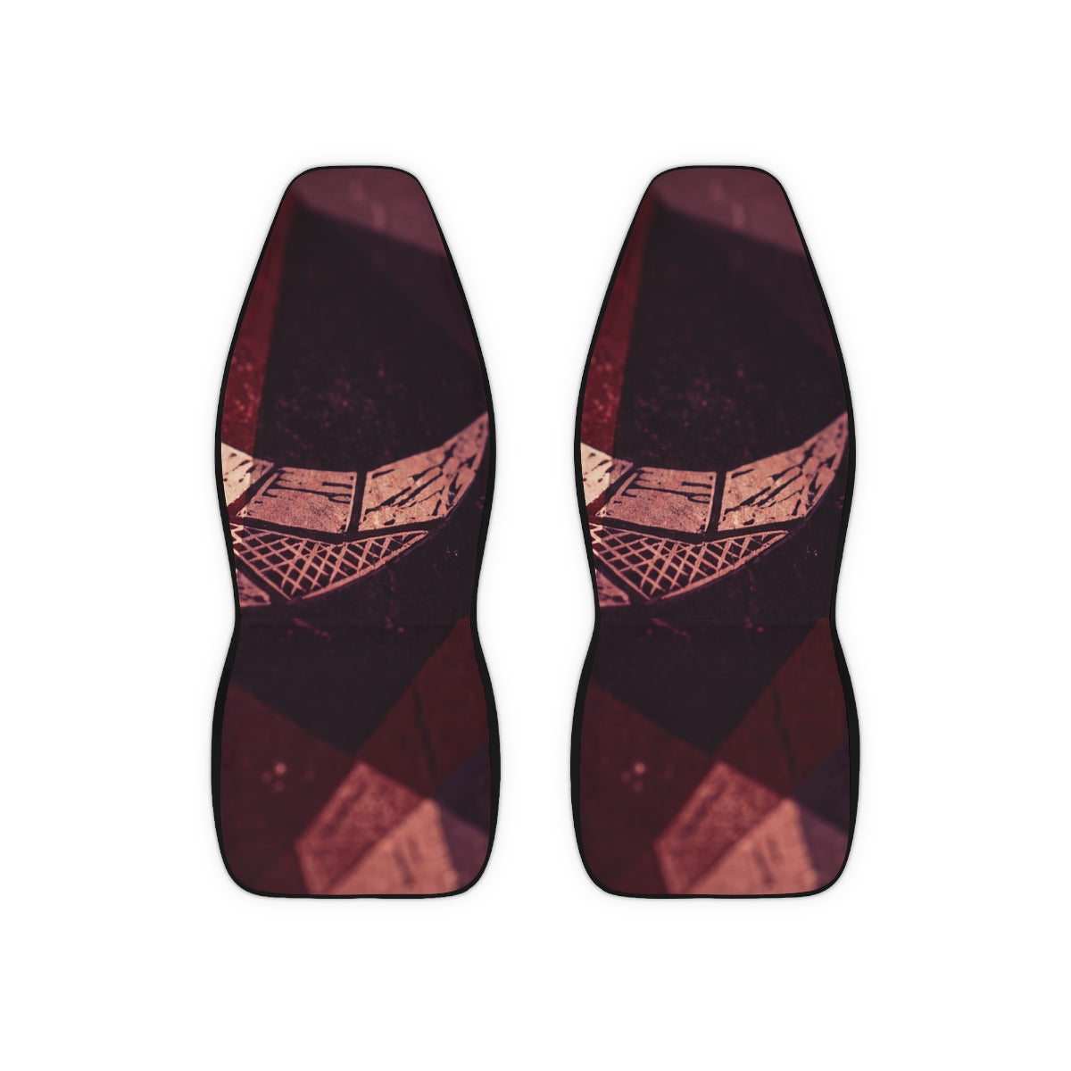 Polyester Car Seat Covers - Lunar Linocut Art | Echovira...