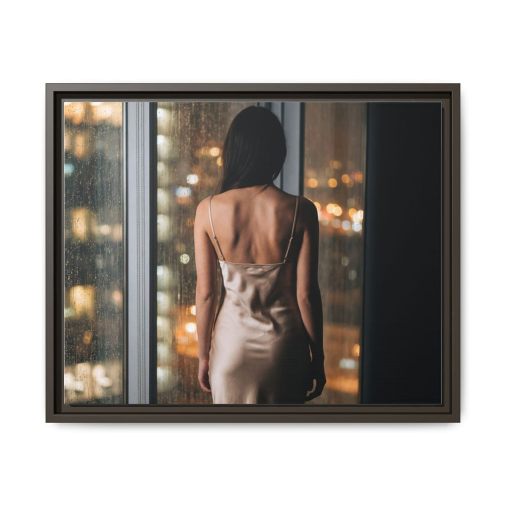 Framed Canvas - Midnight Rain Masterpiece — Espresso / 1.25"