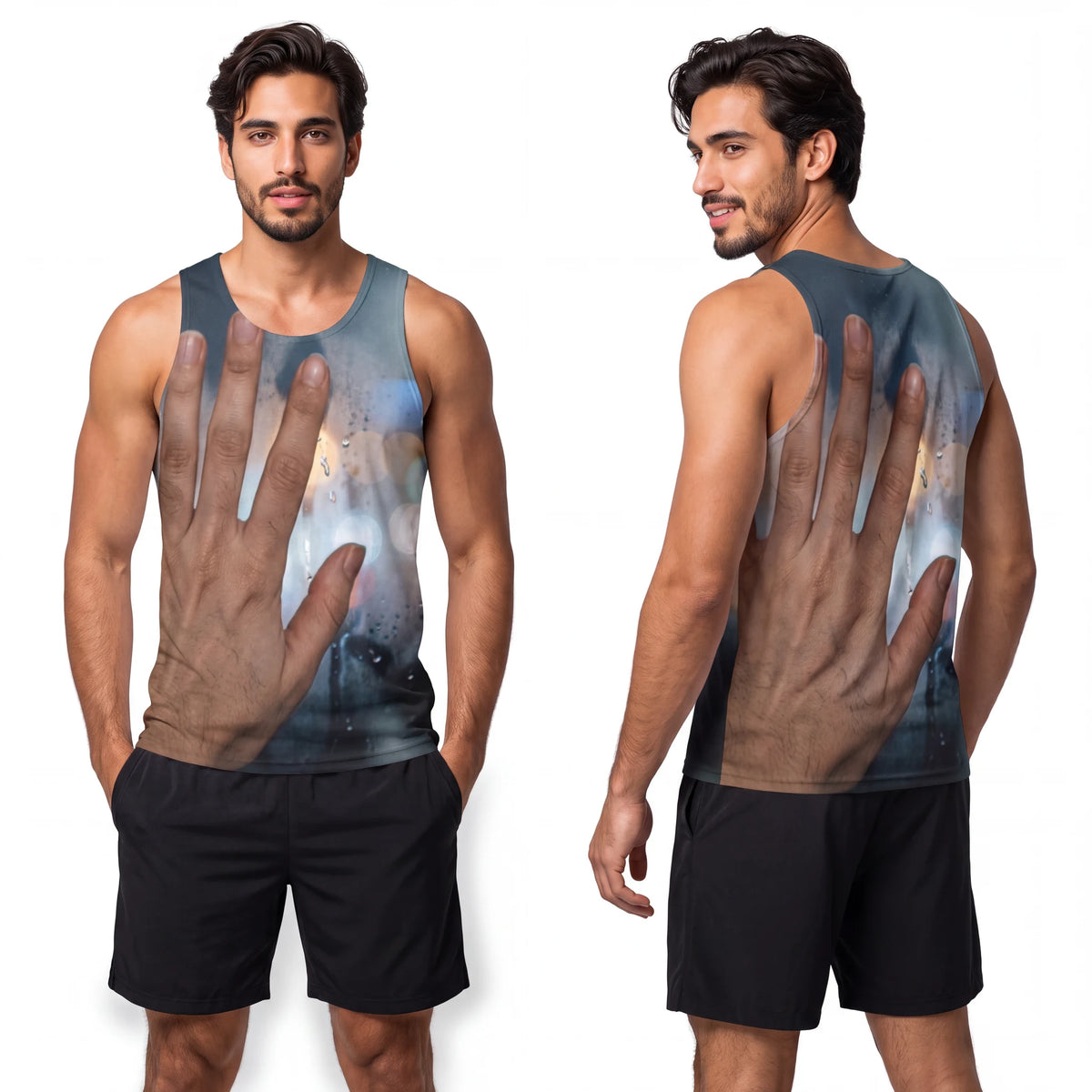 Men's Unisex Tank Top Rainy City Window