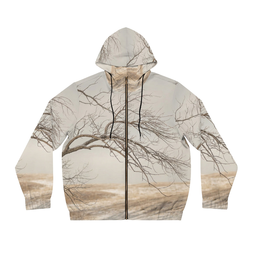 Men's Full-Zip Hoodie - Winter Branch Solitude Landscape |...