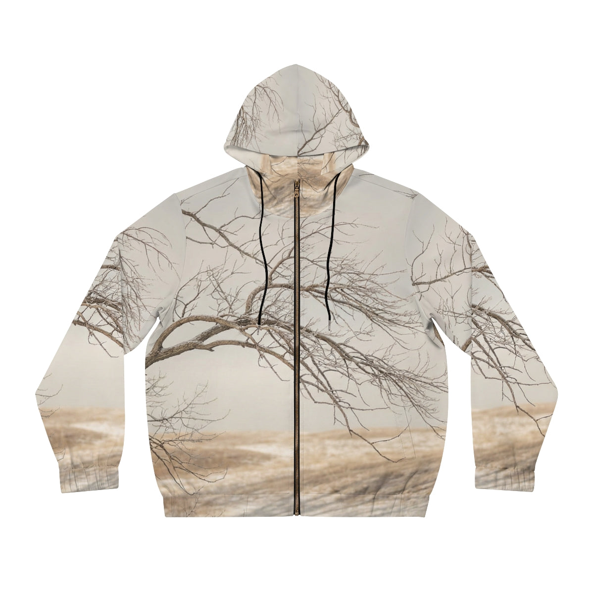 Men's Full-Zip Hoodie - Winter Branch Solitude Landscape |...