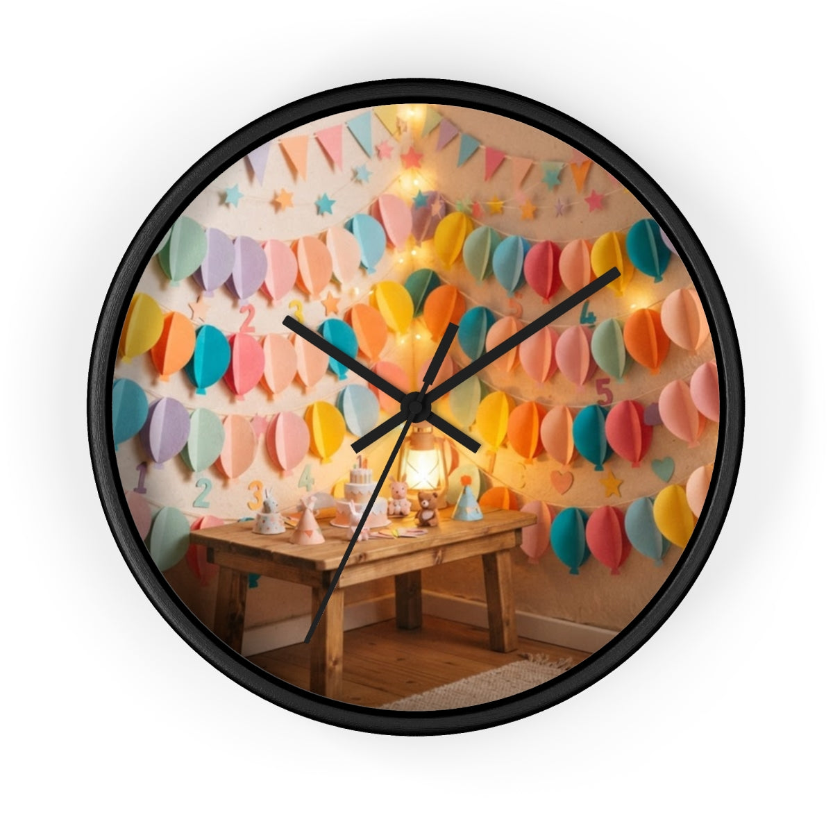 Wall Clock - Whimsical Pastel Balloon Party | Echovira...