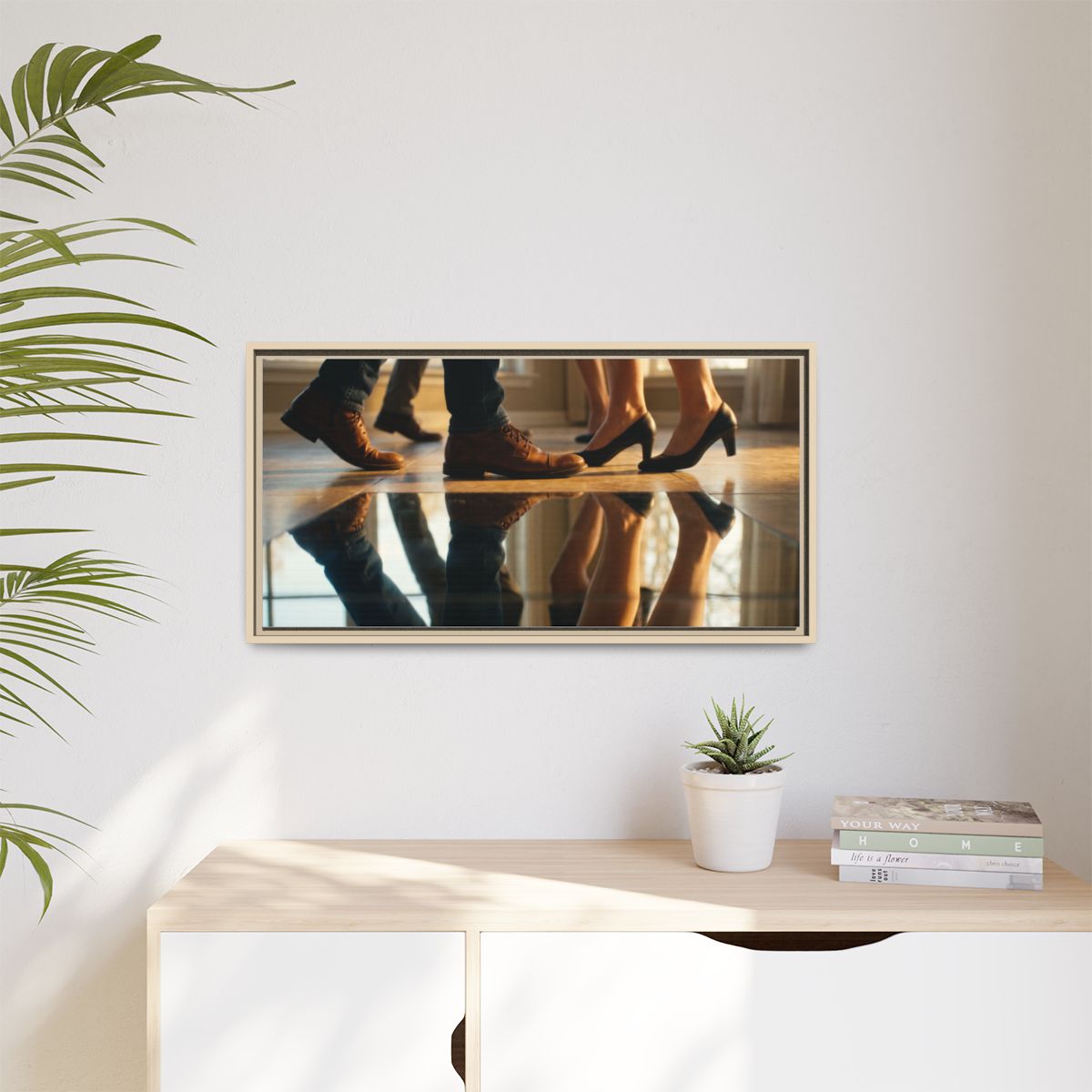 Matte Canvas, Framed - Golden Hour Reflections Cinematic Art...