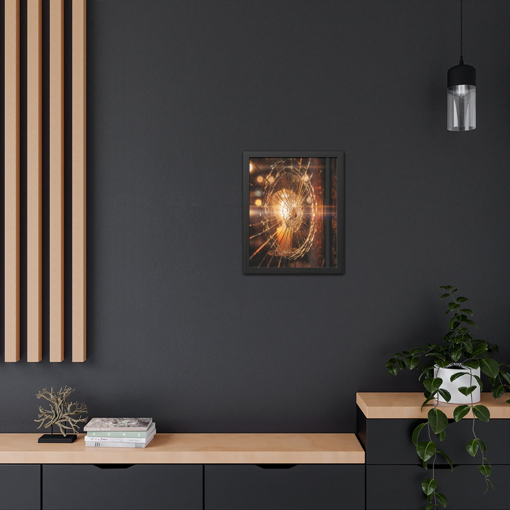 Framed Poster - Moody Fractured Glass — Portrait