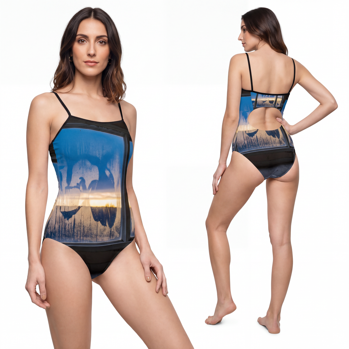 Women's One-piece Swimsuit - Melancholic Window Reflection...