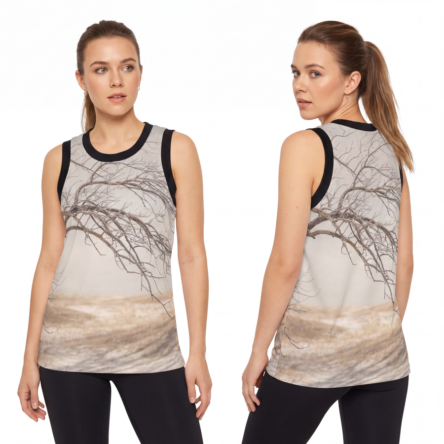 Unisex Basketball Jersey - Winter Branch Solitude Landscape